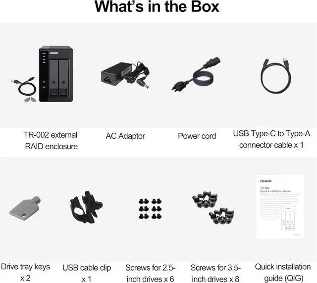 Alt view image 6 of 6 - QNAP TR-002 2 Bay USB Type-C Direct Attached Storage (DAS)