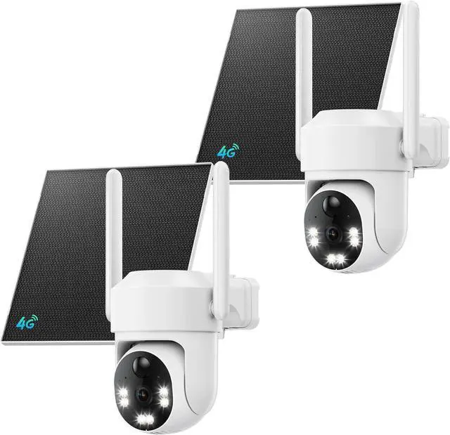 Main image of LIWAN Cellular Security Camera Outdoor, No WiFi Security Camera, 2 Pack
