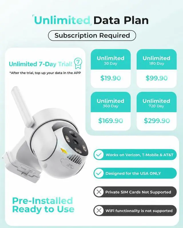 Alt view image 2 of 7 - LIWAN Cellular Security Camera Outdoor, No WiFi Security Camera, 2 Pack