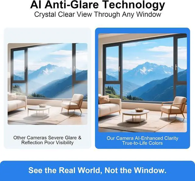 Alt view image 7 of 7 - BestDay 2K Window Cameras for Home Security, 100% Wireless Security Camera