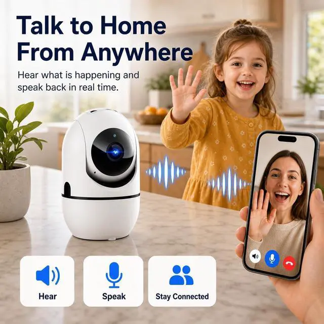 Alt view image 6 of 7 - 5G Indoor Camera for Home Security, 2K Pet Camera with Phone App, 360° PTZ Indoor Camera for Baby MonitorDog Camera Motion Detection, 2-Way Audio, Night Vision, Cloud&SD Card Storage, Works w/Alexa