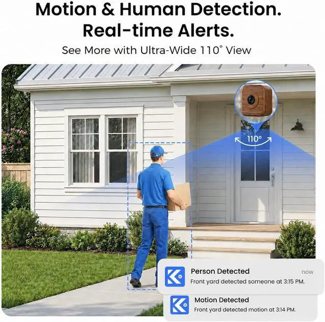 Alt view image 5 of 7 - 5MP 3K Window Security Camera for Home, No Subscription