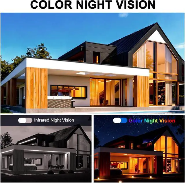 Alt view image 5 of 7 - 4K Solar Security Cameras Wireless Outdoor with Triple-Lens, 360°PTZ Camera for Home Security with Color Night Vision, PIR Motion Detection, Easy to Install, 2-Way Audio, Spotlight Siren, 2.4G WiFi