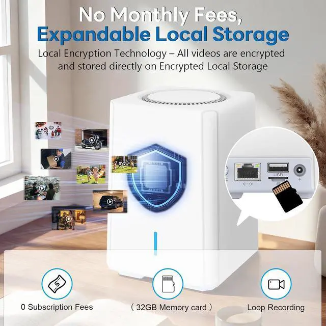 Alt view image 2 of 7 - 4K Security Cameras Wireless Outdoor with local storage Base,No Subscription Required,Home Security Cameras System with 360° Pan&Tilt,Auto Tracking,5G & 2.4G Router Compatible,Solar-Powered,4 cam kit