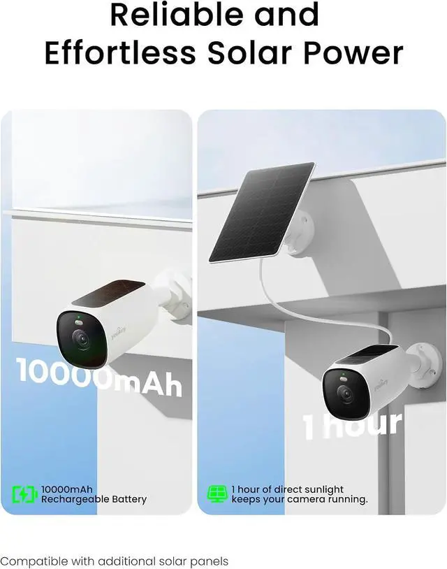 Alt view image 3 of 4 - youkey 4K Solar Security Cameras Wireless Outdoor, 2-Cam Kit, 24/7 AOV Continuous Recoding, Home Security System with Solar Panel, Free Face Recognition AI, Expandable Local Storage, No Monthly Fee