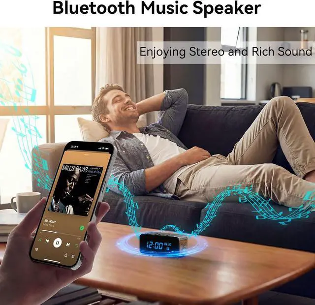 Alt view image 5 of 7 - Wireless Security Mini Camera, 4K Full HD Nanny Cam with Alarm Clock and Bluetooth Speaker, Excellent Night Vision & Motion Detection Alarm, Mobile Phone Remote APP Control, Support 5G and 2.4G