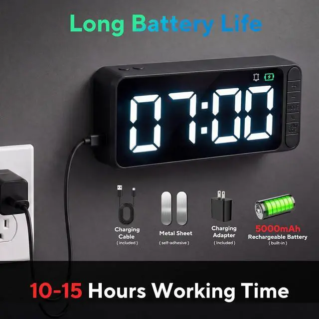 Alt view image 5 of 7 - Hidden Camera Clock 4K WiFi Indoor Security Camera with Long Battery Life
