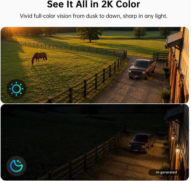 Alt view image 7 of 7 - ELYSOO Dual Lens 4G LTE Cellular Security Camera, 2K HD Video, No WiFi Needed, 360° View Camera with Night Vision, Easy to Install, PIR Alarm, Built-in SIM Card(Supports Verizon/AT&T/T-Mobile) - White