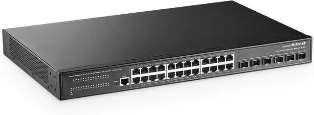 Main image of MokerLink 24 Port 2.5G Manged Ethernet Switch with 6x10G SFP, 24 x 2.5G Base-T Ports Compatible with 10/100/1000Mbps, Metal Web L2+ Managed Fanless Network Switch