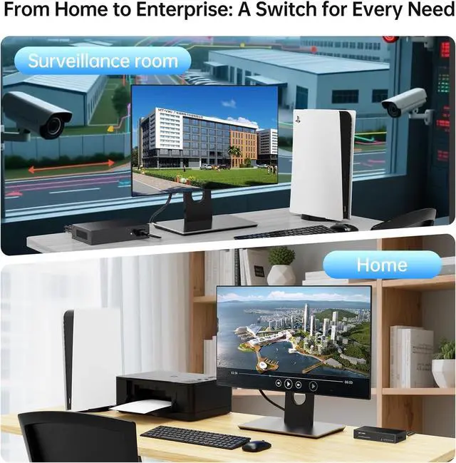 Alt view image 7 of 7 - MT-VIKI16 Port Gigabit Ethernet Switch, Unmanaged Network Switch Splitter, Desktop/Wall-Mount, Metal Casing, Fanless, Plug and Play