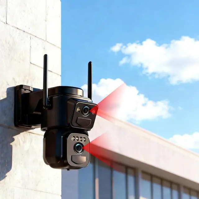 Alt view image 5 of 7 - Uniter 6MP Dual Lens Solar Powered Security Cameras Wireless Outdoor, 2Pack