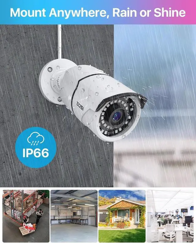 Alt view image 4 of 7 - ZOSI 8CH 4K PoE Home Security Camera System, 8 Ports 16CH 8MP NVR with 2TB HDD, 4pcs 5MP Indoor Outdoor PoE Cameras, 120ft Night Vision, 24/7 Recording, Remote Access