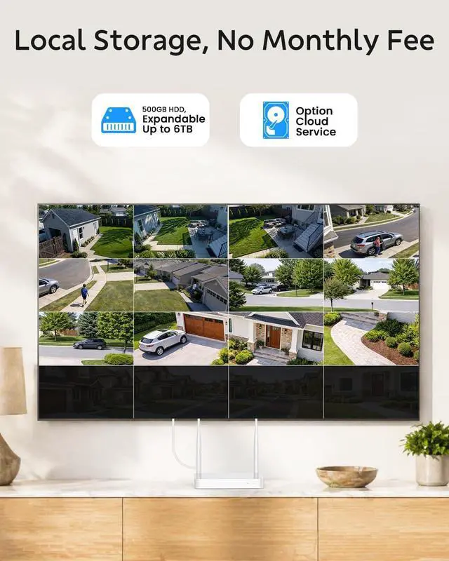 Alt view image 5 of 7 - Triple-Lens Security Camera System Wireless Outdoor, 4 Cameras 12 Views