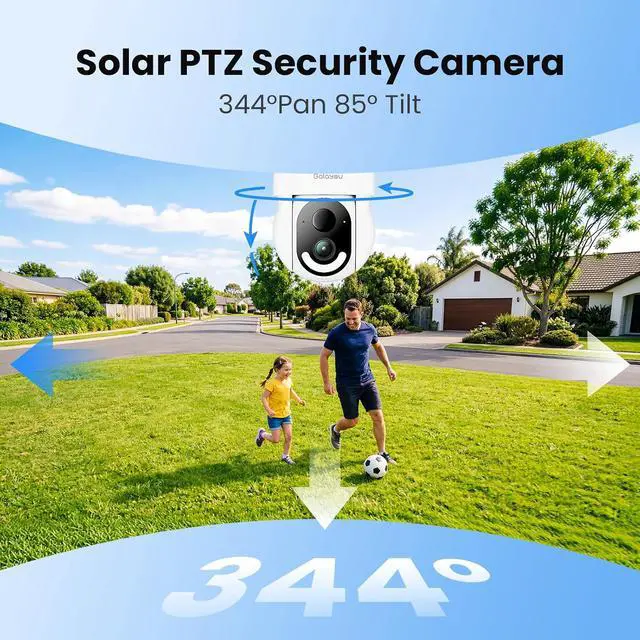 Alt view image 4 of 7 - GALAYOU Security Cameras Wireless Outdoor - 2K Outside Battery Home Security Cameras for Front/Backyard, Fence with Spotlight/Siren, AI Human Detection, PIR Sensor, TF Card & Cloud Storage, R6 4 Pack