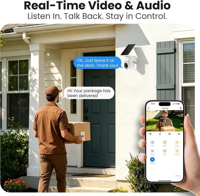 Alt view image 6 of 7 - GALAYOU Security Cameras Wireless Outdoor - 2K Outside Battery Home Security Cameras for Front/Backyard, Fence with Spotlight/Siren, AI Human Detection, PIR Sensor, TF Card & Cloud Storage, R6 4 Pack