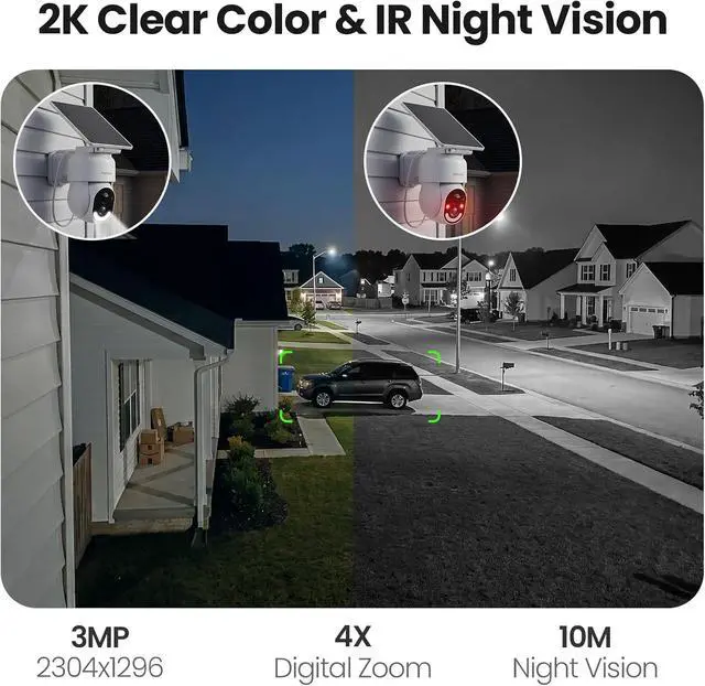 Alt view image 7 of 7 - GALAYOU Security Cameras Wireless Outdoor - 2K Outside Battery Home Security Cameras for Front/Backyard, Fence with Spotlight/Siren, AI Human Detection, PIR Sensor, TF Card & Cloud Storage, R6 4 Pack