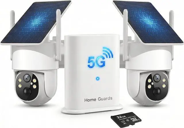 Main image of SOIADV 4MP Wireless Security Camera System, 2-Pack Solar Outdoor Cameras with Base Station, 2.4G/5G WiFi Free Local Storage, 360° View,Color Night Vision, Pre-Record,Waterproof