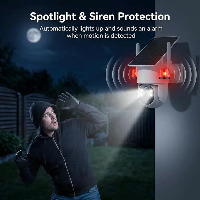 Alt view image 5 of 7 - SOIADV 4MP Wireless Security Camera System, 2-Pack Solar Outdoor Cameras with Base Station, 2.4G/5G WiFi Free Local Storage, 360° View,Color Night Vision, Pre-Record,Waterproof