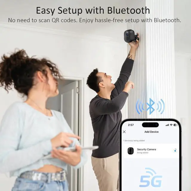 Alt view image 7 of 7 - 4Pack Security Cameras Wireless Outdoor,2K Battery Powered 2.4G/5G Security Cameras for Home Security, AI Motion Detection Siren, Two-Way Talk, Color Night Vision, Waterproof Works w/Alexa