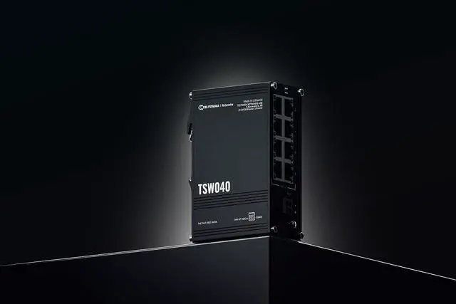Alt view image 6 of 7 - Teltonika TSW040 TSW040000001 Industrial PoE+ Ethernet Switch, 8-Port Unmanaged Plug-and-Play, 8 RJ45 PoE+ Ports, PROFINET Certified, 240W PoE Budget, DIN Rail Mountable