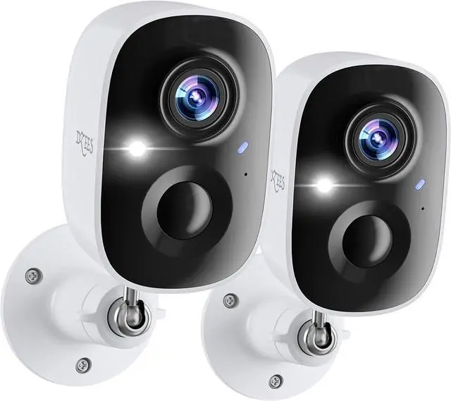 Main image of Dzees 2K Outdoor Security Cameras, Wireless Battery WiFi, Siren, 2-Pack