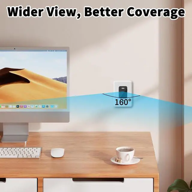 Alt view image 3 of 7 - 4K WiFi Security Camera Charger, 2.4G/5G Dual Band Mini Camera with 160° Wide Angle, Night Vision, Motion Detection, App Remote Monitoring, Indoor Home Nanny Cam for Pets, Office (Extra Small)