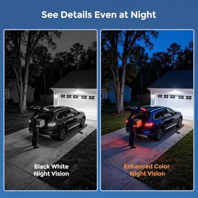 Alt view image 3 of 7 - 4MP Solar Wireless Security Cameras with Touch Monitor, 2-Cam Kit