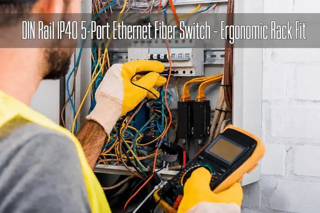 Alt view image 6 of 7 - DIN Rail 5-Port Gigabit Fiber Switch, 4x RJ45 + Built-in ST Multimode 850nm Fiber Uplink, Industrial Ethernet Media Converter Switch, 10/100/1000Mbps, 550m, Compact 26mm, USB/DC/AC Powered, IP40 Metal
