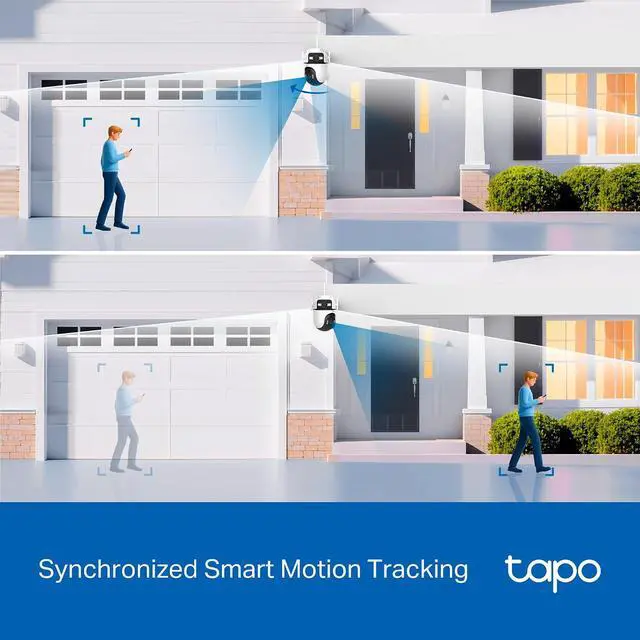 Alt view image 4 of 7 - Tapo 2K Outdoor Dual Lens Pan/Tilt Wi-Fi or PoE/DC Wired Security Camera - 165° Wide-Angle + 6mm Zoom Lens, Free Person/Vehicle Detect, 360 View, Subscription-Free SD Storage or Optional Cloud - C545D