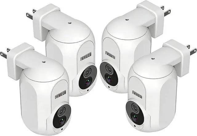 Main image of EVERSECU 2K Plug&Play Wireless PTZ Security Camera, Built-in Power Outlet Plug, Motion detction, Humanoid Auto Tracking, 2-Way Audio, Spotlight Color Night Vision, Supports ONVIF & RTSP & Alexa(4pack)