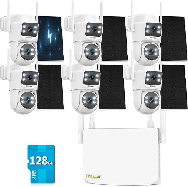 Main image of OOSSXX (PT Digital Zoom 100% Wire-Free) 2-Way Audio Wireless Solar Cameras, Solar Battery PIR Detection Outdoor Wireless Security Camera System Video Surveillance System