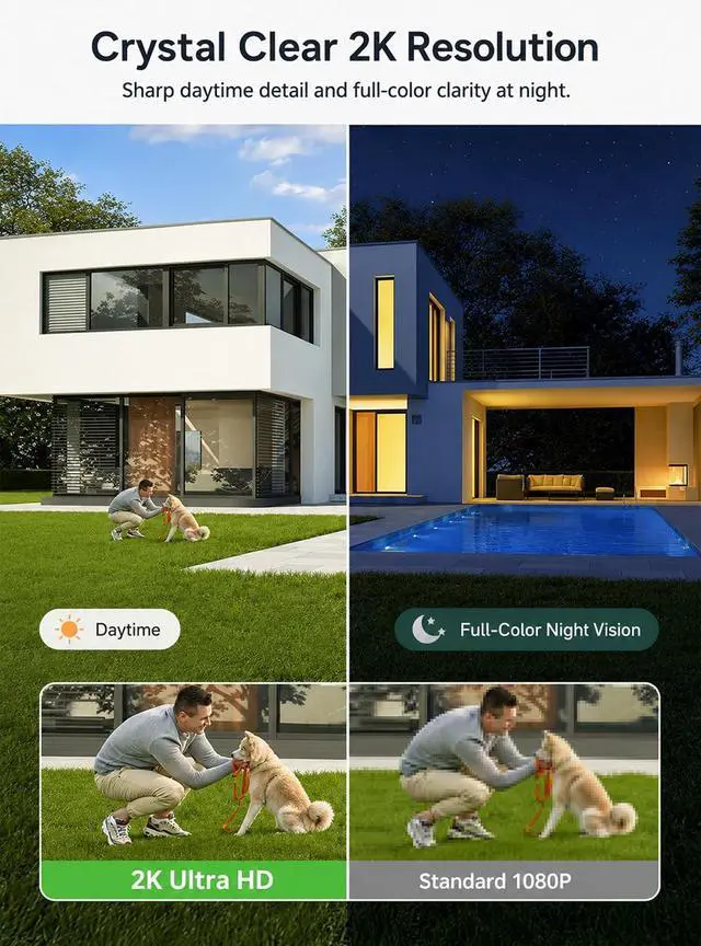 Alt view image 3 of 7 - SYMYNELEC 2K Solar Security Cameras Wireless Outdoor, 2-Pack