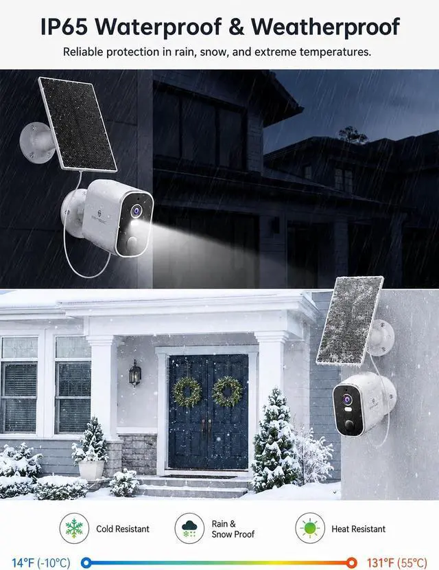 Alt view image 5 of 7 - SYMYNELEC 2K Solar Security Cameras Wireless Outdoor, 2-Pack