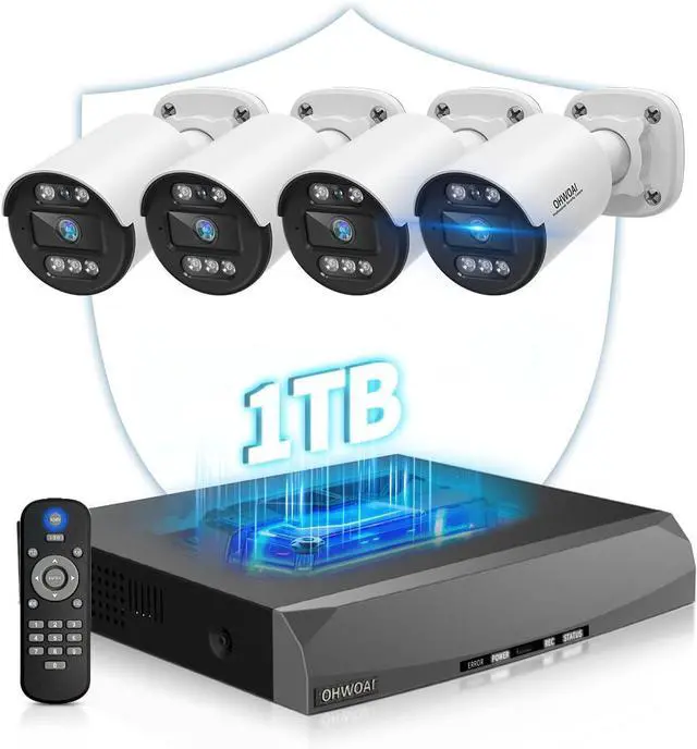 Main image of Two-Way Audio PoE Security Camera System Outdoor, 5MP Wired Cameras with 4K 8CH NVR Systems, Home Surveillance Video DVR Kits