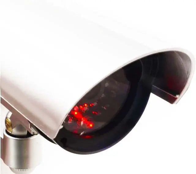 Alt view image 2 of 5 - GC GLOBALCOMMERCE Set of 2 Fake Outdoor Security Cameras with Red Flashing LEDs Professional Design