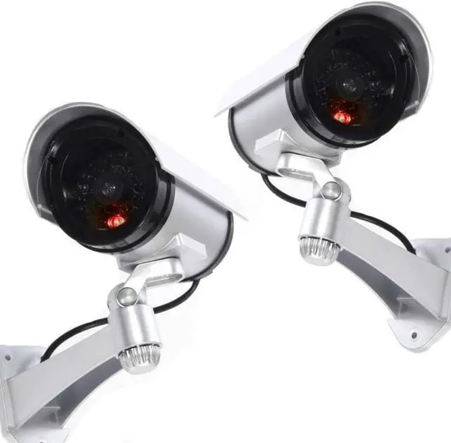 Alt view image 5 of 5 - GC GLOBALCOMMERCE Set of 2 Fake Outdoor Security Cameras with Red Flashing LEDs Professional Design