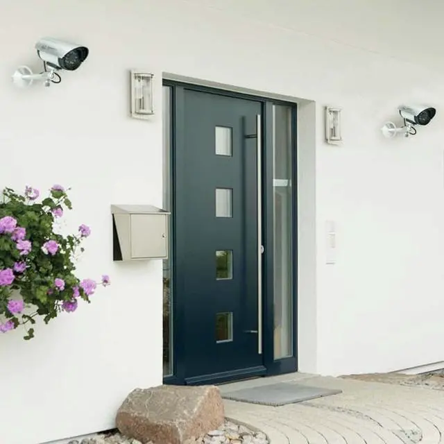 Alt view image 3 of 5 - GC GLOBALCOMMERCE Set of 2 Fake Outdoor Security Cameras with Red Flashing LEDs Professional Design