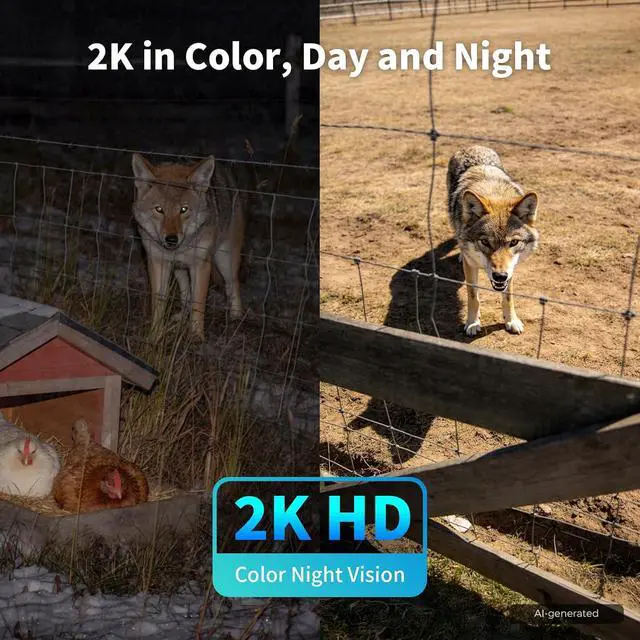 Alt view image 6 of 7 - ELYSOO 2 Pack 4G LTE Cellular Security Cameras, Solar Powered Outdoor Camera No WiFi Needed for Farm&Ranch, 2K Night Vision, 360° View, Built in SIM Card(Support Verizon/AT&T/T-Mobile) - White