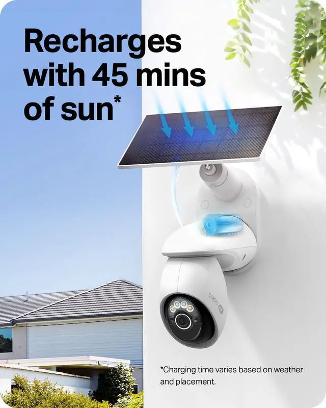 Alt view image 3 of 7 - Tapo 4K Outdoor Pan/Tilt Wireless Security Camera, Solar Charging, C660 KIT