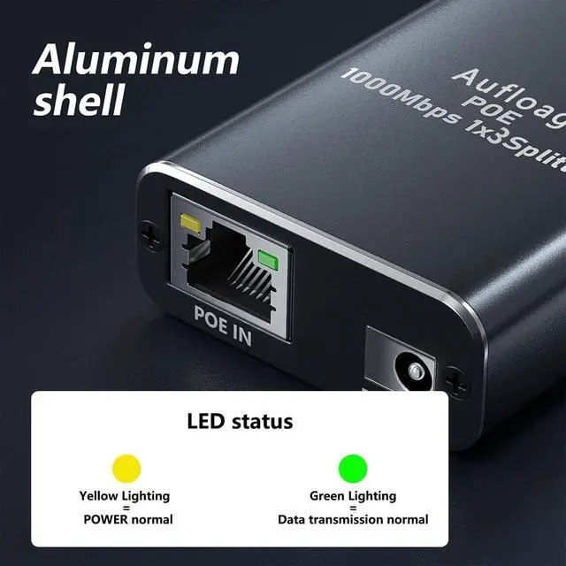 Alt view image 5 of 7 - Gigabit PoE Switch 1 to 3-1000M POE Splitter 1 in 3 Out, Total 90W with 3PoE+ Extender, Compatible with Cat5/5e/6/7/8 Cable, Plug & Play, 5 Port Network Switch for PoE IP Phone Access Point