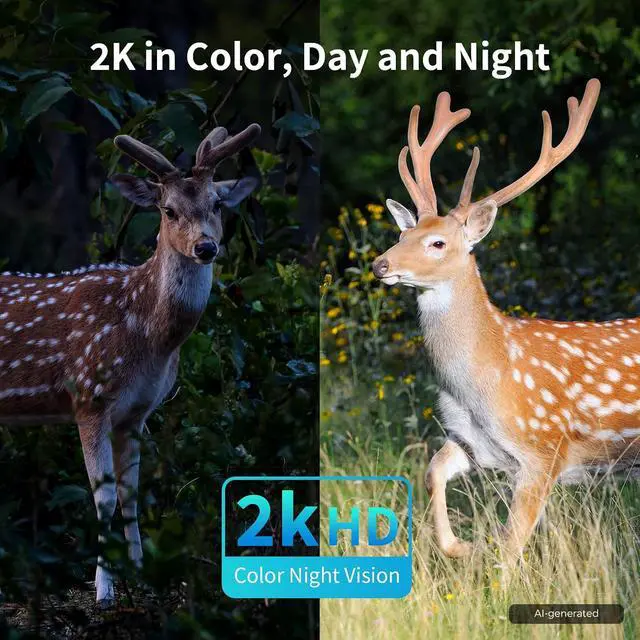 Alt view image 2 of 7 - ELYSOO 4G LTE Cellular Security Camera, 2 Pack Solar Powered Outdoor Cameras No WiFi Needed for Farm&Ranch, 360° View, 2K Night Vision, Built in SIM Card(Support Verizon/AT&T/T-Mobile) - White
