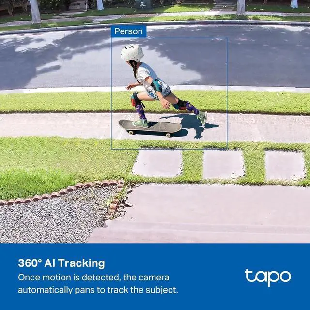 Alt view image 6 of 7 - Tapo 4K 8MP Wired Pan/Tilt Outdoor Security Camera, Free Person/Vehicle Detect & 360° View, Color Night, Local AI, SD/Cloud Storage, Works w/Alexa & Google Assistant, 2.4 GHz WiFi C560WS