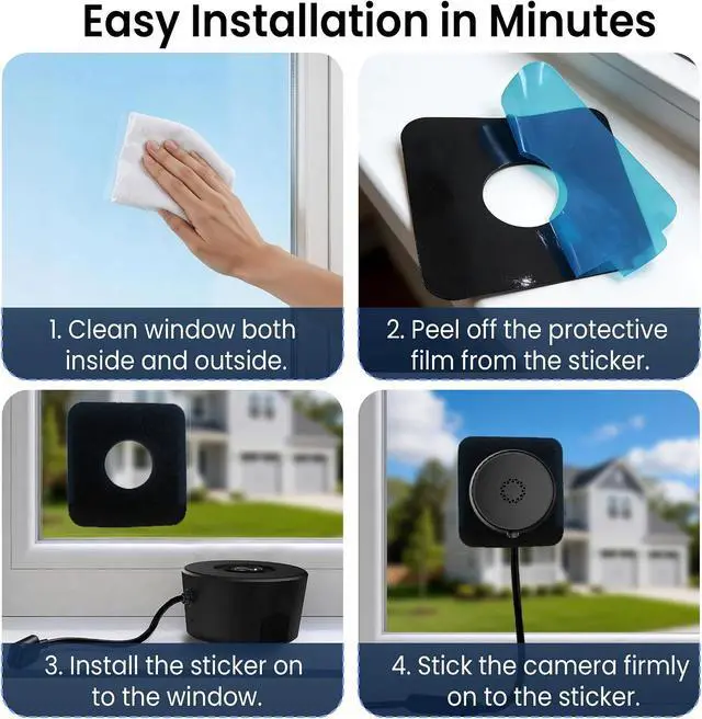 Alt view image 7 of 7 - 2 PackWindow Camera, 2K 3MP WiFi Dome Cameras for Home Security for Indoor & Outdoor Monitoring, with Full Color Starlight Night Vision, AI Human/Motion Detection, Easy Install, 24/7 Recording