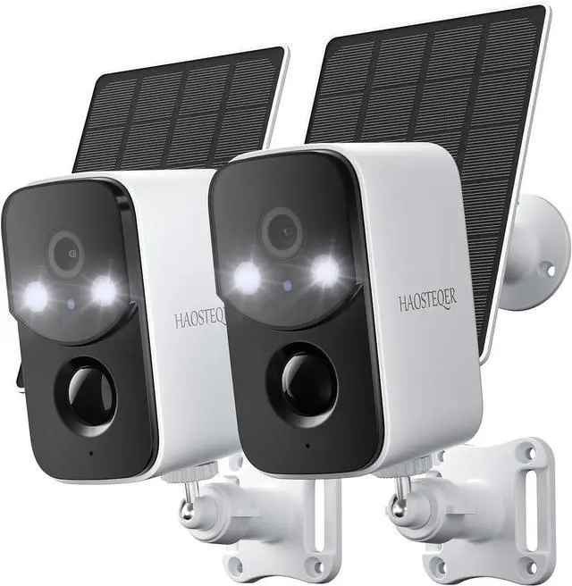 Main image of 2K Security Camera Wireless Outdoor, Free Cloud Storage, Solar Powered WiFi Cameras for Home Security with AI Motion Detection, Instant Alert, SD Storage, IP66 Waterproof, 2.4GHz, 2 Pack
