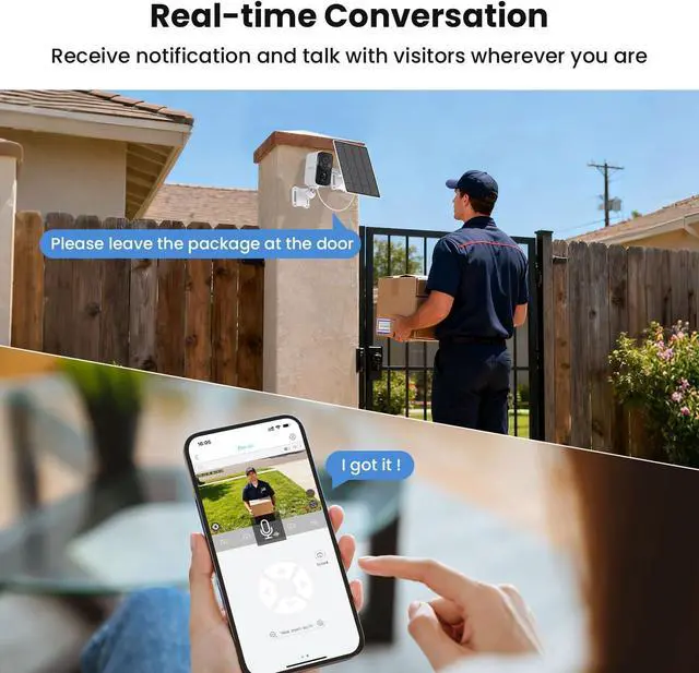 Alt view image 6 of 7 - 2K Security Camera Wireless Outdoor, Free Cloud Storage, Solar Powered WiFi Cameras for Home Security with AI Motion Detection, Instant Alert, SD Storage, IP66 Waterproof, 2.4GHz, 2 Pack