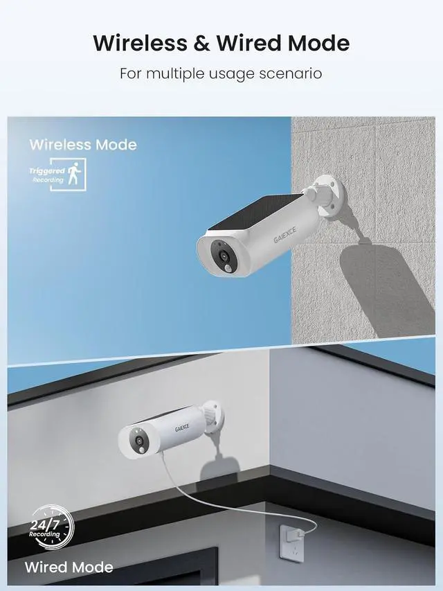 Alt view image 6 of 6 - Solar Security Cameras Wireless Outdoor 4 Cam Kit Expadable to 10H, No Subscription Cameras for Home Security System, 64G Local Storage, 2.4G &5G WiFi, 2K Color Night Vision Two-Way Audio IP66