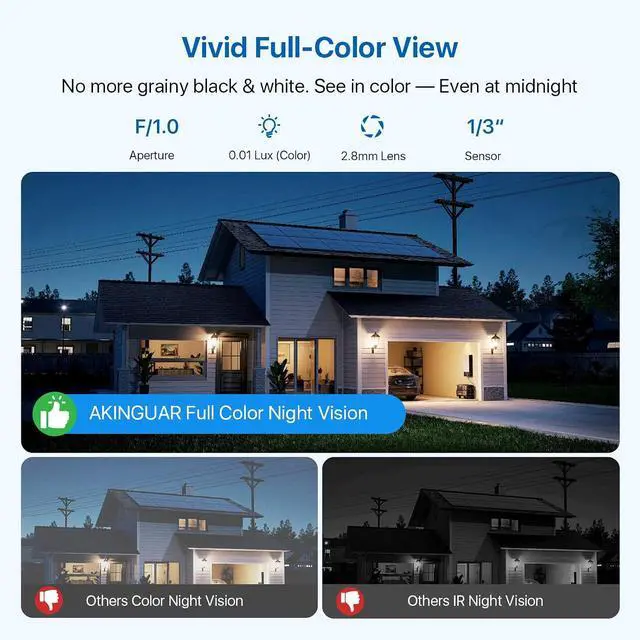 Alt view image 4 of 7 - 3MP 2K Window Camera, Window Camera for Home Security, 2.4GHz & 5GHz WiFi, Full Color Night Vision, Person & Motion Detection, Anti-Glare, Anti-Reflection, No-Drilling, 2 Pack