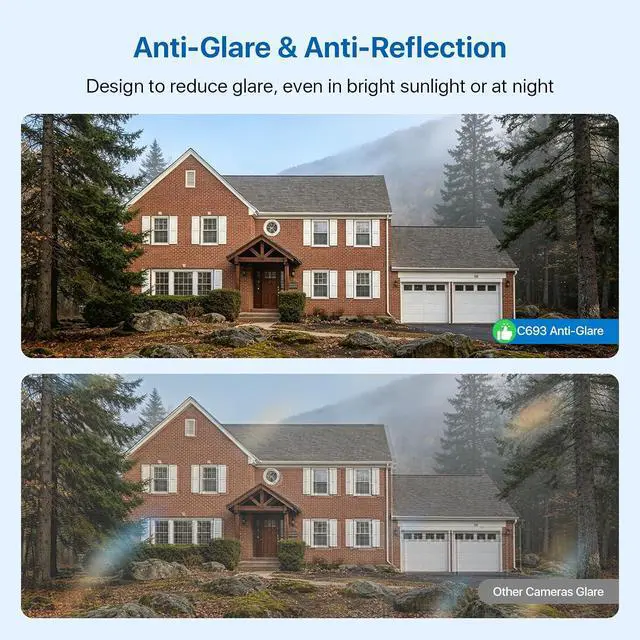 Alt view image 5 of 7 - 3MP 2K Window Camera, Window Camera for Home Security, 2.4GHz & 5GHz WiFi, Full Color Night Vision, Person & Motion Detection, Anti-Glare, Anti-Reflection, No-Drilling, 2 Pack