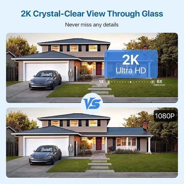 Alt view image 7 of 7 - 3MP 2K Window Camera, Window Camera for Home Security, 2.4GHz & 5GHz WiFi, Full Color Night Vision, Person & Motion Detection, Anti-Glare, Anti-Reflection, No-Drilling, 2 Pack