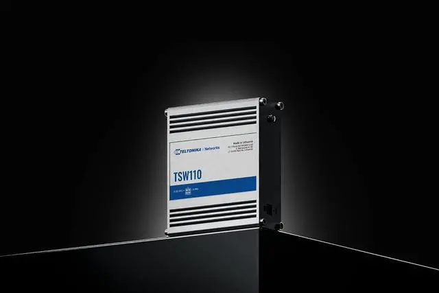 Alt view image 6 of 7 - Teltonika TSW110 TSW110000010 Industrial Unmanaged Ethernet Switch, 5X Gigabit Ethernet Ports, Layer 2 Switch, 10 Gbps Switching Capacity, DIN Rail Mountable, Plug-and-Play, North America Version